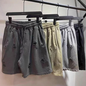 Shorts en coton vintage streetwear surdimensionnés et délavés à l'acide pour hommes, collection 2026 de haute qualité - Product Image 3