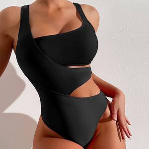 Traje de baño de una pieza con un solo hombro para mujer JSN, talla grande, estampado, bikini, estilo brief, venta al por mayor - Product Image 3
