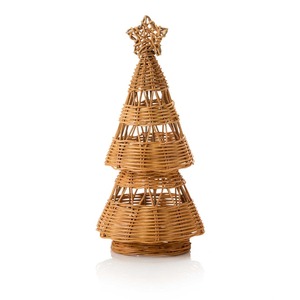 Ferme décor de noël fenêtre maison ornement rotin pins naturel fait à la main arbre de noël - Product Image 1