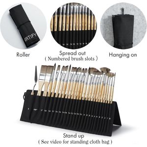 Set di 25 Pennelli Professionali Serie Expert in Nylon Sintetico per Pittura Acrilica, Olio, Acquerello e Gouache - Senza Perdita di Setole - per Artisti - Product Image 2