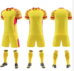 High Quality Unisex 100% <b>Polyester</b> Soccer Football Uniform Sets with <b>Socks</b> for Club with OEM Service - Product Image 4