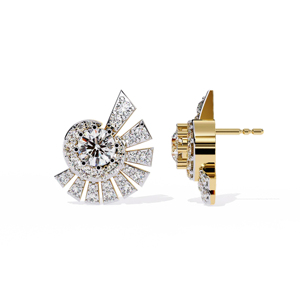 Luxury Women's 18K Gold Filled Diamond <b>Stud</b> <b>Earrings</b> Round Brilliant Cut Star Shape Wedding Jewelry - Product Image 2