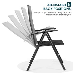 <b>Set</b> of 2 Adjustable Portable Patio <b>Folding</b> <b>Dining</b> Chair Recliners Comfortable Outdoor Furniture for Home Use - Product Image 6