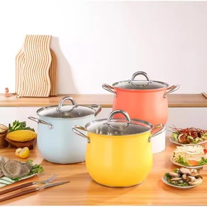 Casserole élégante en fonte émaillée avec couvercle en verre, casserole isolée pour le stockage des aliments chauds - Product Image 6