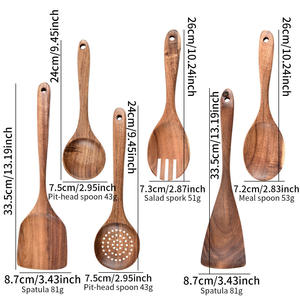 Ensemble de 4 louches en bois - Légères et écologiques, compatibles lave-vaisselle, micro-ondes et four - Product Image 4