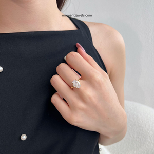 Bague de fiançailles en argent sterling 925 avec zircone cubique taille ovale, plaquée or 18 carats, bijoux fins pour femme, pour mariage et fête - Product Image 3
