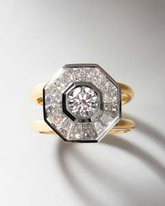 Bague personnalisée en or de luxe pour femme, sertie d'un diamant de laboratoire rond taille brillant, fournisseur de bijoux de mariage - Product Image 4