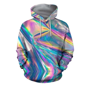 Sweat à capuche en polaire à sublimation numérique pour l'automne, design streetwear complet, personnalisable, en polyester/coton, avec fermeture éclair - Product Image 1