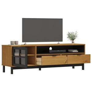 ขาตั้งทีวีไม้สนทำจากไม้จริงพร้อมกระจก62.2 "x 15.7" x 19.7 "ขาตั้งทีวีไม้สน - Product Image 3