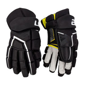 Gants de hockey sur glace jaunes pour adultes, en nylon durable, fermeture auto-agrippante, motif uni, équipement de protection - Product Image 4