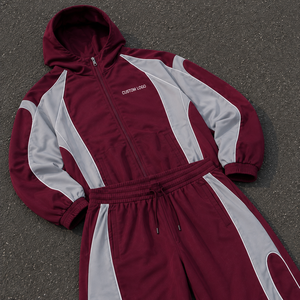 Survêtement de jogging réfléchissant en nylon avec logo personnalisé, coupe-vent pour homme, ensembles en nylon avec bandes blanches, vestes pour homme - Product Image 3