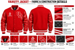 Chaqueta Varsity Roja Personalizada con Mangas de Cuero, Chaqueta de Béisbol con Letras Bordadas, Chaqueta Bomber Premium para Estudiantes Universitarios - Product Image 5