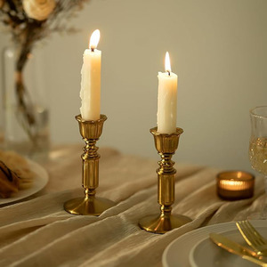 Christmas Vintage <b>Brass</b> <b>Candlestick</b> <b>Holder</b> Taper Candles <b>Brass</b> Wedding Living Room Christmas Party Advent Wreath Decoration - Product Image 3