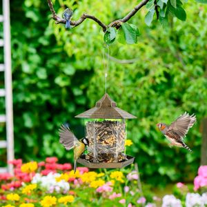Mangiatoia per Uccelli Selvatici da Gazebo a 6 Porte di Grande Capacità, Resistente alle Intemperie, Stazione per Semi da Esterno per Giardino, Patio, Parco, Accessori per Uccelli - Product Image 3