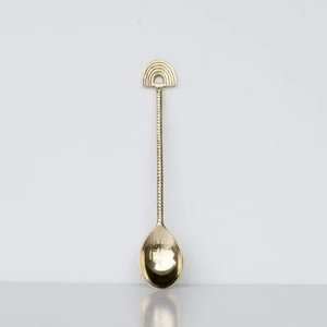 Cuillère à dessert et à thé en laiton doré au design magnifique pour la cuisine, cuillères de dîner de mariage avec manche à motif floral - Product Image 3