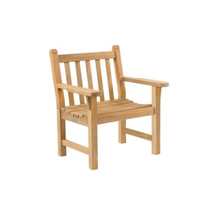 <b>Teak</b> Eco-Friendly Garden Armchair Outdoor Patio <b>Chair</b> with Armrests Traditional Design Durable Furniture for Park Use - Product Image 1