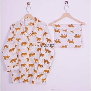 ชุดนอนผู้หญิงทำมือใหม่ล่าสุด ผ้าฝ้ายนุ่มสบาย เหมาะสำหรับใส่พักผ่อนยามค่ำคืนในฤดูร้อน ผ้าทอ - Product Image 2