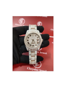 Iced OUT VVS Moissanite นาฬิกาเพชรเคลื่อนไหวอัตโนมัติหรูหราสไตล์ฮิปฮอปสำหรับทุกเพศ VVS Moissanite ประดับเพชร - Product Image 1