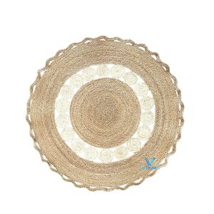 Hot Selling Cute Flower <b>Rug</b> Handmade Seagrass Water Hyacinth Woven Baby Nursery Kids Room Playroom Floor Decor - Product Image 4