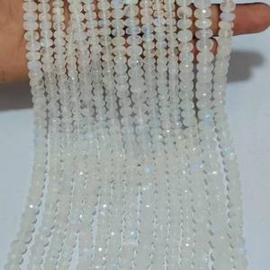 Rainbow Moonstone Faceted Rondelle Beads 5.5mm 14 Inches Natural Faceted Gems for Jewelry Making Natural Gemstones - Product Image 1