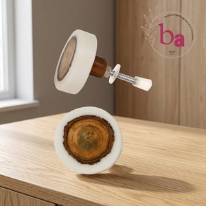 Poignée de meuble ronde en bois incrusté pour tiroir, salle de bain, maison, bureau – Design moderne, installation facile - Product Image 1