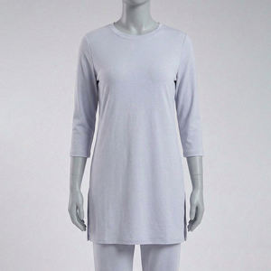 Ensemble 2 pièces décontracté et sobre pour filles, hauts et pantalons, broderie, 100% polyester, Abaya islamique d'automne, vêtements pour femmes adultes - Product Image 3