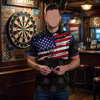 Chemises polo 3D personnalisées pour hommes, maillot de fléchettes personnalisé avec nom, cadeau unique pour les amateurs de fléchettes, joueurs professionnels et occasionnels.