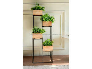 Support à plantes moderne Ron en bois de manguier durable, étagère à plantes pour balcon, jardin, décoration intérieure, support à plantes à plusieurs niveaux, nouveauté 2026 - Product Image 2