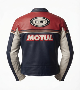 Veste de course en cuir de vachette professionnelle pour homme, sur mesure, pour la conduite sur circuit, avec protection dorsale niveau 2 CE - Product Image 2