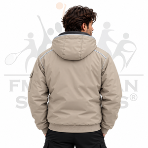 Chaqueta Bomber de Invierno Personalizada para Hombre, Acolchada, con Capucha, Aislante, con Ribete Reflectante, Resistente al Viento, con Cierre, OEM ODM - Product Image 2