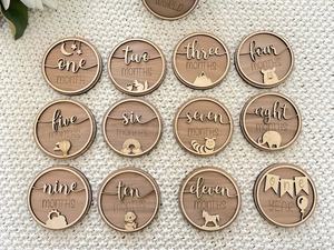 Marqueurs en bois super mignons pour compter le mois de naissance de votre bébé artisanat en bois bon marché pour compter la date de naissance ou l'anniversaire de votre bébé. - Product Image 6