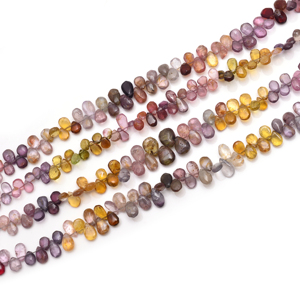 Perles de pierres précieuses naturelles multi-spinelles de qualité supérieure, en forme de poire, de 8 pouces, pour la fabrication de bijoux, bracelets et colliers faits à la main - Product Image 1