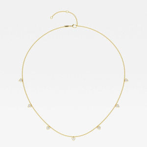 Collier pendentif en or blanc 14 carats avec diamant rond en forme de poire cultivé en laboratoire - Product Image 3