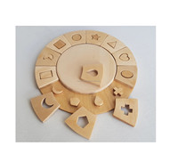 Jouets pour enfants de forme ronde en bois de manguier coloré, gare en bois artisanale, aéroport, garage et ensemble de jeu pour enfants