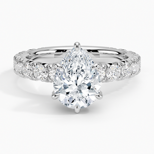 BOJ <b>Ring</b> 0118 Pear Cut 925 <b>Silver</b> Luxe Ellora Prong Setting <b>Solitaire</b> Diamond <b>Ring</b> 2ct D Color VVS1 Moissanite GRA Certified - Product Image 1