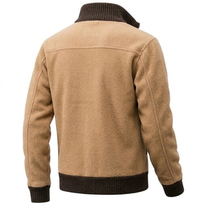 <b>Men's</b> Solid Technical Fabric <b>Turtleneck</b> Jacket Full Zip Fleece Knit Cardigan Winter Anti-Wrinkle Business Casual Outerwear OEM - Product Image 2