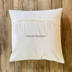 Funda de Cojín Cuadrada Decorativa de Algodón con Estampado a Mano Indio, Acolchada, 40 x 40 cm - Product Image 6