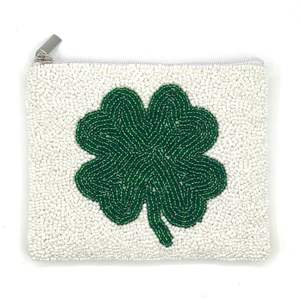 Pochette à monnaie Op Art perlée faite à la main pour femmes et filles, porte-monnaie zippé en perles de rocaille, boucles d'oreilles en perles brodées, motif cœur, Inde - Product Image 6