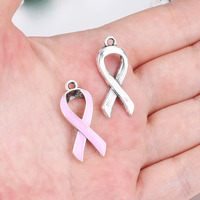 Accessoires de bijouterie pour la création de bijoux DIY : Pendentifs, bracelets, breloques ruban émaillées pour la sensibilisation au cancer du sein