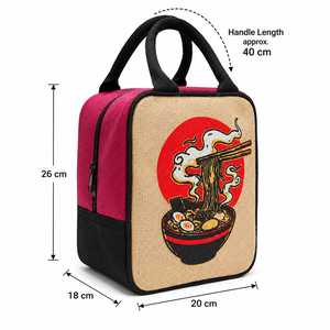 Sac isotherme pour déjeuner en jute naturel laminé avec logo personnalisé, 20x26x18 cm, fermeture éclair, sac de transport alimentaire, vente en gros, fournisseur OEM, étiquette privée - Product Image 2