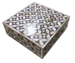Handmade Rectangular Resin Inlay Multi-functional Jewelry Box - Product Image 3