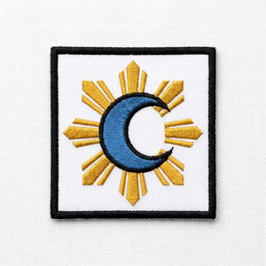 Patch brodé thermocollant personnalisé en forme de sablier de course à pied, rond, avec effet de sable, vente en gros, applique pour sacs et vestes - Product Image 5