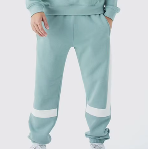 ชุดวอร์มมีฮู้ดแบบมีแผงตัดกันสำหรับผู้ชาย ชุดลำลองสองชิ้น เสื้อสเวตเชิ้ตและกางเกงจ็อกเกอร์ - Product Image 5