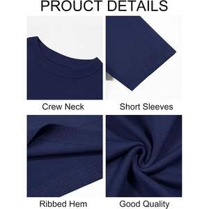 2025 hommes coupe ajustée à manches courtes pull col rond basique pull t-shirt hauts motif imprimé décontracté Stretch cachemire tricot T - Product Image 3