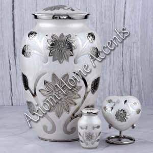 Ornate Brass Cremation Urn With Hand-Etched Details Secure Lid for Ashes Premium <b>Memorial</b> by Axiom Home Accents - Product Image 4