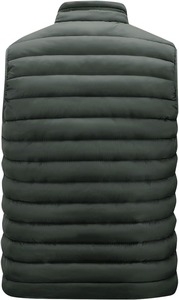 <b>Men's</b> <b>Black</b> Puffer <b>Vest</b> Stand Collar Zipper Closure Windproof Casual Outerwear Winter Solid Design - Product Image 2