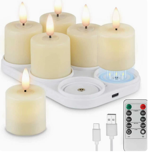 TOOWIN Hot-Selling Led Candles, Remote-Controlled Magnetic Rechargeable Candle Christmas Decorations, Ornaments, Ambient Lights - Product Image 1