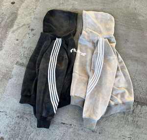 Sudadera con capucha extragrande de algodón 100% pesado, personalizada, vintage, con efecto desgastado por el sol, ecológica, de invierno, forrada, bordada, con acabado ácido. - Product Image 2