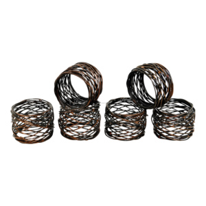 แหวนผ้าเช็ดปากลวดโลหะทรงกลมสำหรับโต๊ะปาร์ตี้ชิ้นกลางตกแต่งบ้านไม่เหมือนใครทำจากไม้และกระดาษพร้อมวัสดุเหล็ก - Product Image 6