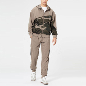 Men's <b>Camouflage</b> Hooded <b>Tracksuit</b> Full Zip Solid Color Breathable Casual Wear With Side Pockets Regular Fit Autumn Style - Product Image 3